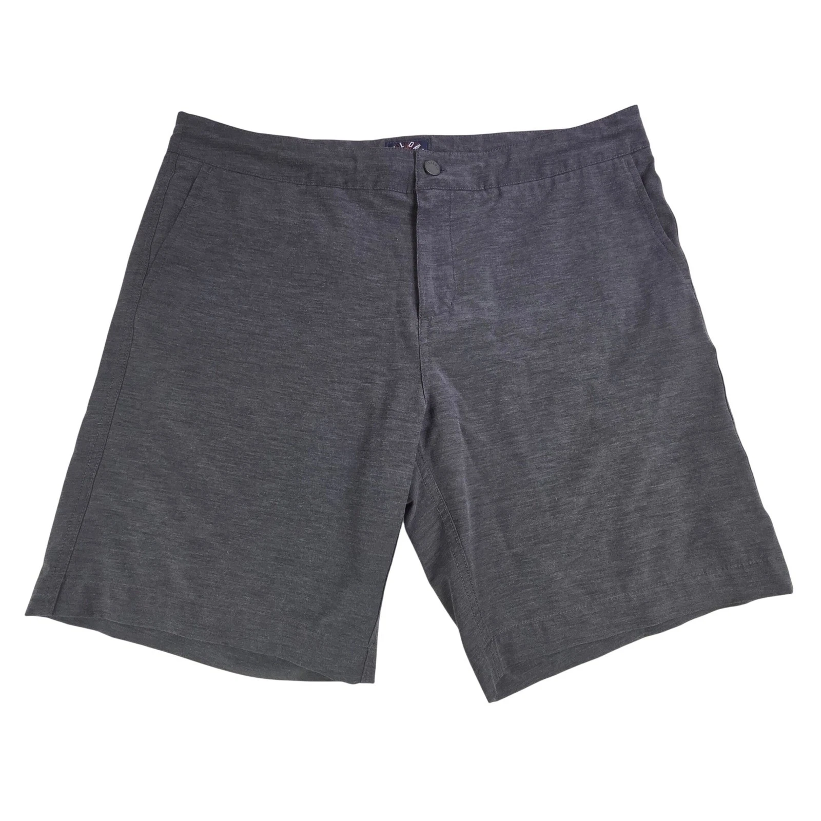 Faherty All Day Shorts Mens 38 Gray Flat Front Stretch Lightweight