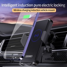 15W Fast Wireless Car Charger Auto Clamping Phone Mount Holder Fit