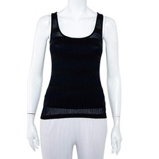 Emporio Armani Navy Blue Black Knit Crossback Detail Tank Top S