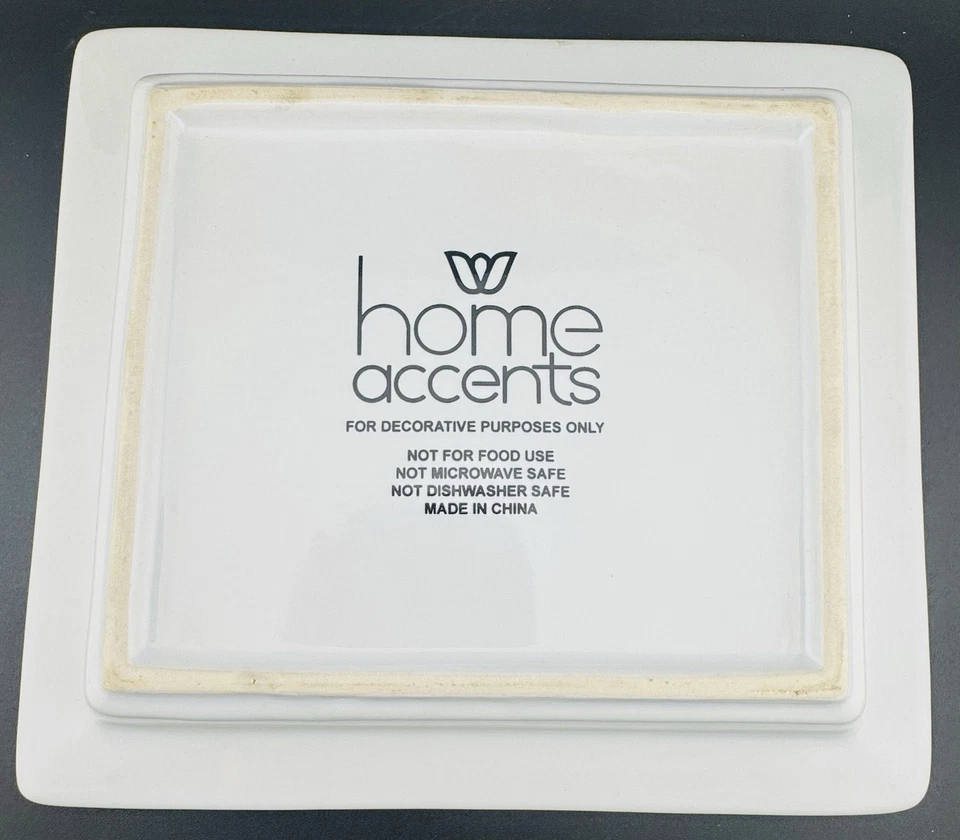 Plato de decoración de acento de mesa estilo retro naranja rectangular plato de baratija 7"x6,5" Foto 4 de 4