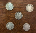 5 Silver Dimes  2 Mercury  2 Barbers 1 Roosevelt