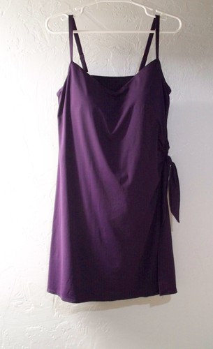 NEW Lands' End One Piece Mock Wrap Swimsuit, Swim Dress L size 16 NWOT