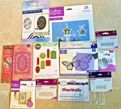 BASTELSTANZEN & STEMPEL KONVOLUT - Crafters Companion, Sizzix, Mondstein & mehr