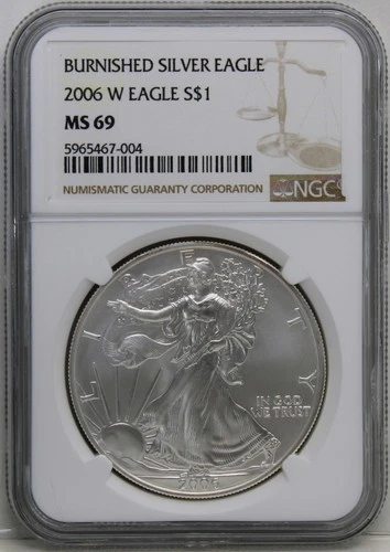2006 W American Silver Eagle NGC MS69 First Year Burnished