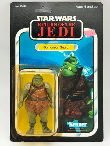 VINTAGE STAR WARS ROTJ 65 BACK GAMORREAN GUARD MOC SHIPS WITH STAR CASE