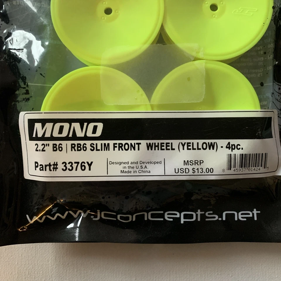 JConcepts Mono 2.2” B6 RB6 Slim Front Wheel 3376Y NEW - Image 2 of 3