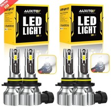 90000LM 9005 9006 LED Headlight Bulbs Kit High Low Beam 6500K Super White Bright