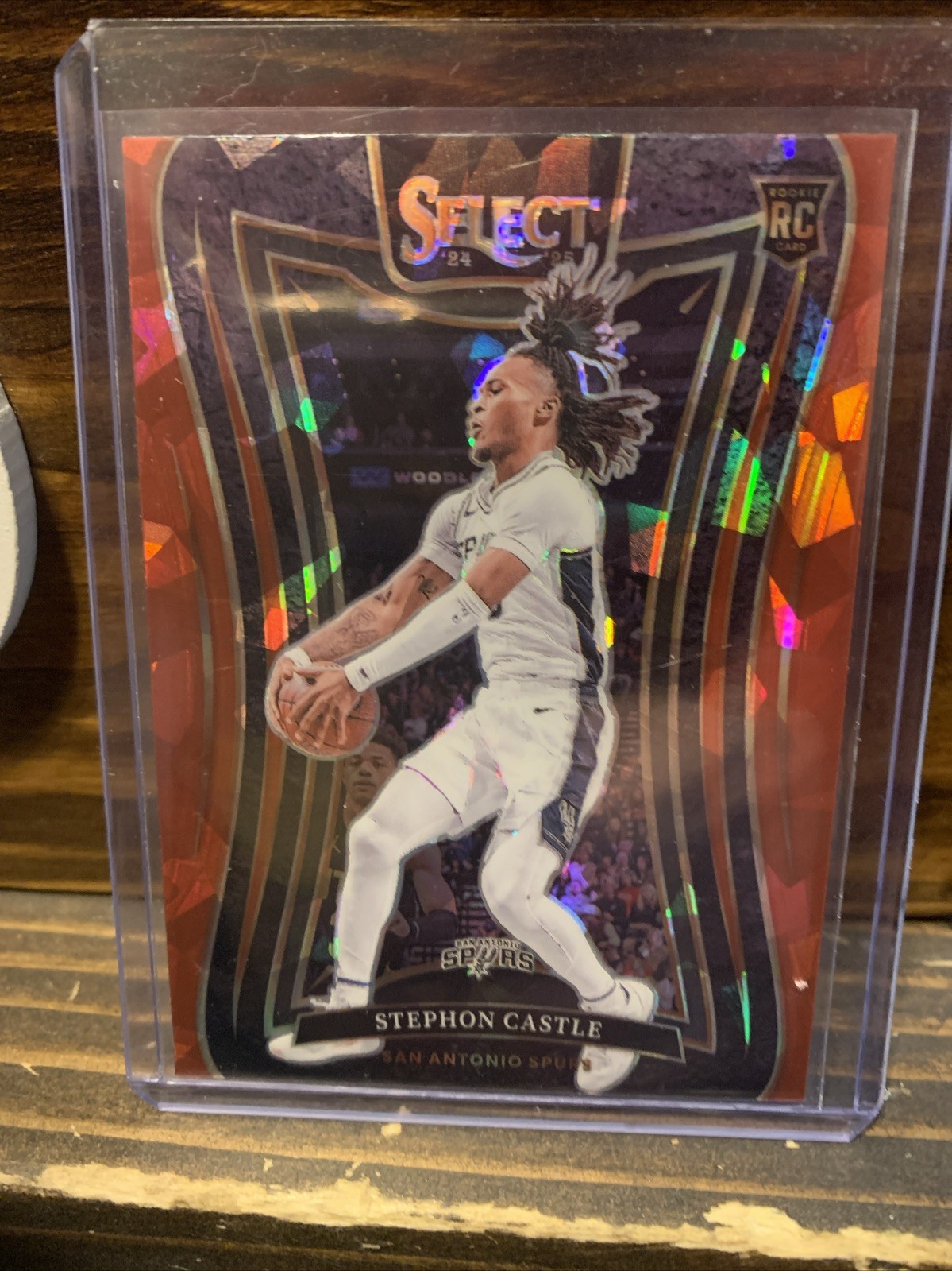 2024-25 Panini Select Mezzanine Stephon Castle #388 Red Cracked Ice Prizm (RC)