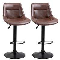 Barhocker 2Er Set Barstuhl Mit RüCkenlehne, Tresenhocker HöHenverstellbar, Braun