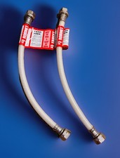 TWO PACK 12" Reinforced PVC Faucet Connector 1/2 FIP Inlet x 1/2" FIP Outlet