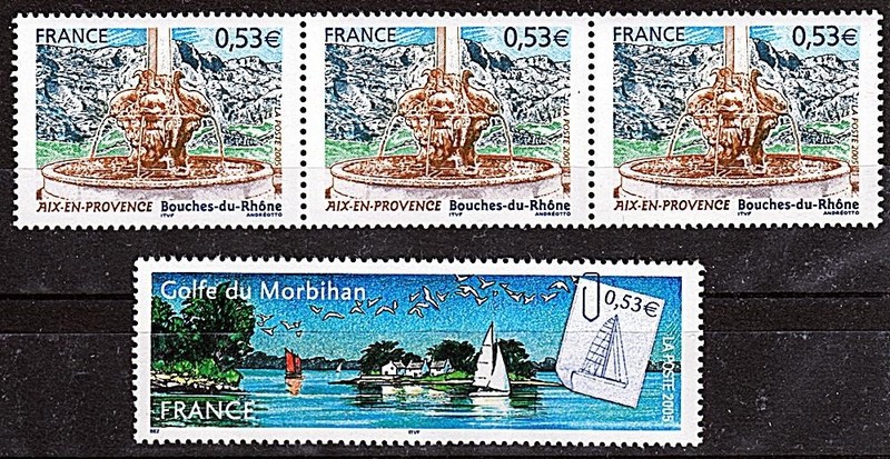 👉 FRANCE x5 mint ISSUES face VALUE 28Fr=4.25€