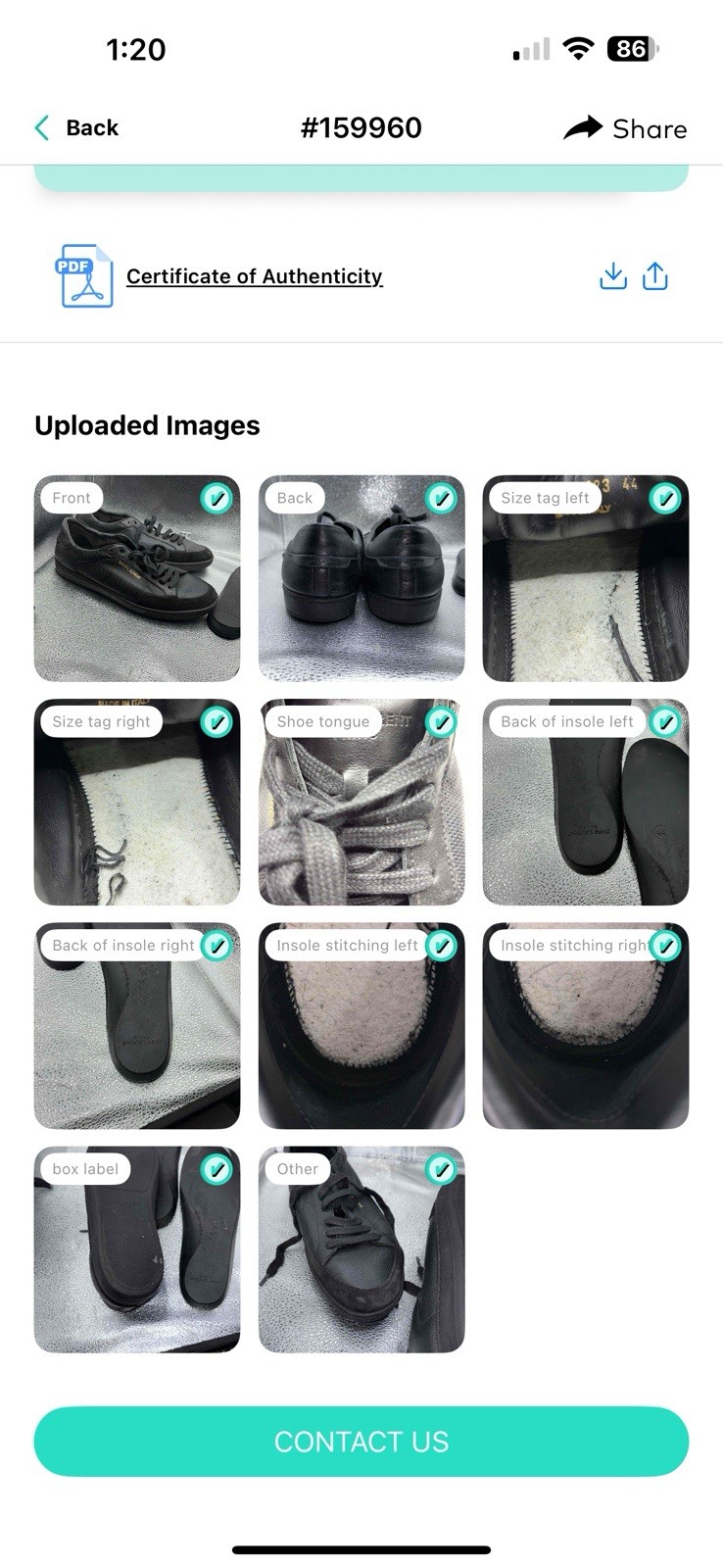 Saint Laurent Andy Sneaker da uomo basse in pelle con lacci nere (taglia 44 EU 11 US)