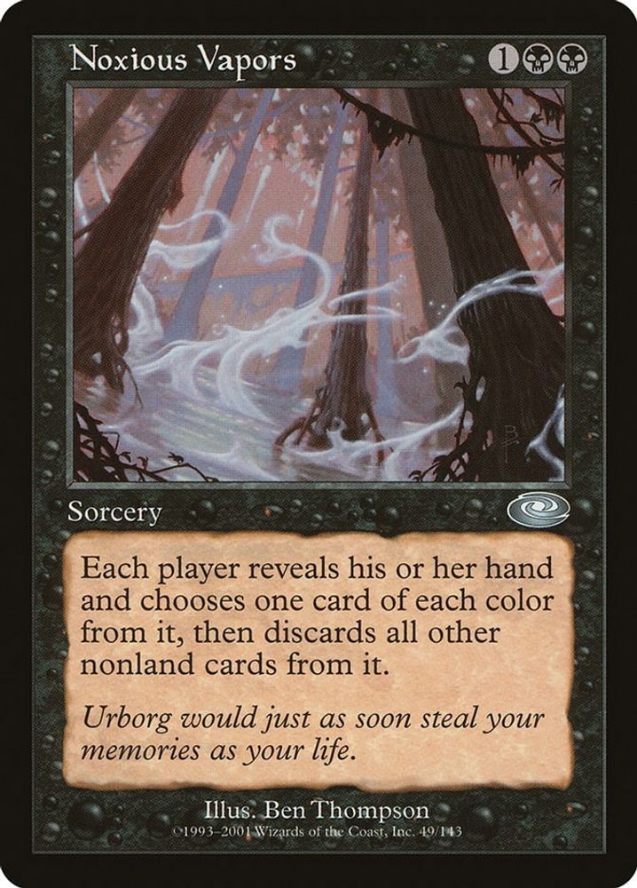 2001 Magic: The Gathering: PLS - Noxious Vapors (#49, Uncommon, Lightly Played)