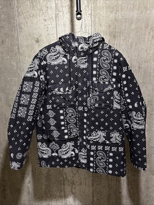 NEW Levi Strauss & Co Quilted Jacket Bandana Paisley Black Mens Large  RARE!