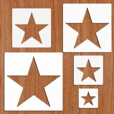 5pcs Reusable Painting Stencils,Plastic Art Craft Templates on Wood Wall Fabr...