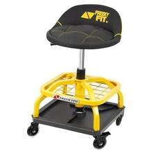 Rolling Shop Stool with Wheels, Garage Work Mechanic Stool with Yellow