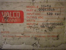 VALCO CINCINNATI SS-1A CONTROL 080XX046