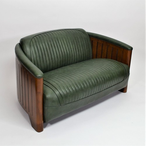 Clubsofa "Céleste" 2-Sitzer Lounge Relax Art Deco Couch Leder Cigar Sessel Stil - Bild 2 von 12