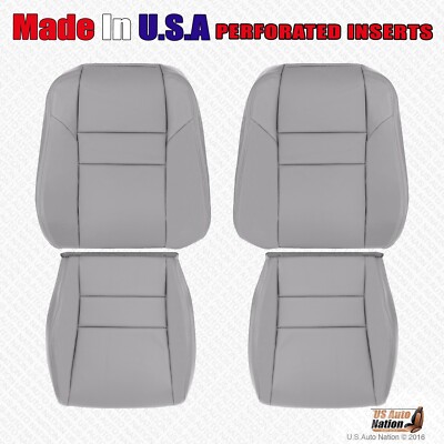 Fits 2004-2008 Acura TSX Front Leather Perforated Replacement Covers Gray