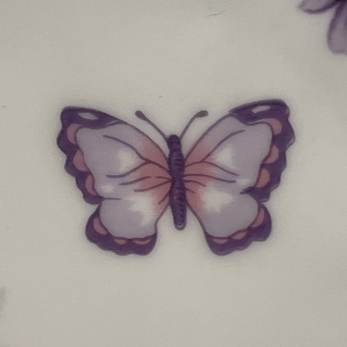 AYNSLEY Bone China England Wild Violets Footed Floral Butterfly Cake Plate 10in - Picture 4 of 9