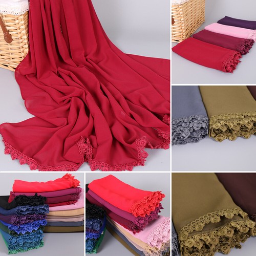 Muslim Islamic Women Long Hijab Headscarf Wrap Shawl Turban Chiffon Scarf Stoles - Picture 3 of 70