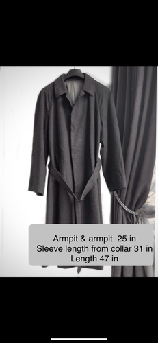 Franck Namani Cashmere Coat Long Belted Men's 50 - Picture 13 of 13