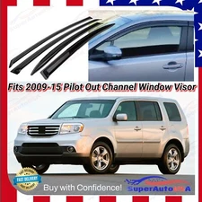 Out Channel Window Visor Rain Sun Guard Shade Deflector For Honda Pilot 2009-15