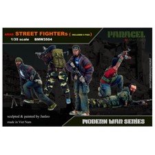 PARACEL MINIATURES MODERN SERIES BMW3504 ARAB STREET FIGHTERS BIG SET -5 FIGURES