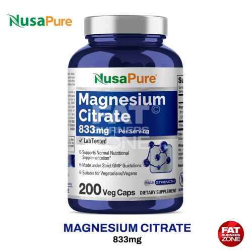 Magnesium Citrate 833mg By NusaPure
