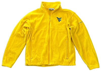 Columbia Men's Medium Yellow Fleece Jacket WVU West Virginia