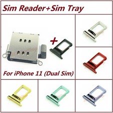 OEM Dual Sim Card Reader Holder Slot Insert Module Flex Sim Tray For iPhone 11