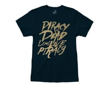 T-Shirt Skull & Bones Piracy is Dead Long Live Piracy Navy **Brand New**