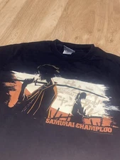 Vintage Y2K Samurai Champloo Anime T Shirt ODM Size L Black Rare 20.5X27