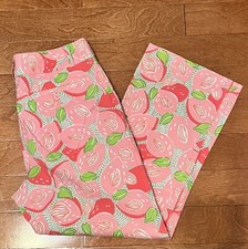 VINTAGE Lilly Pulitzer Pants Size 4 Peach All Over Print Colorful
