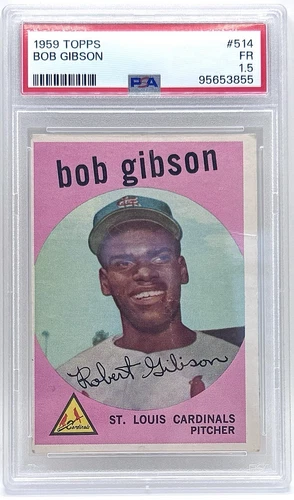 1959 Topps #514 Bob Gibson Rookie Card PSA 1.5 FR