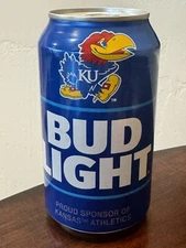 2024 Kansas Jayhawks KU Bud Light - empty Beer Can - Bottom Opened