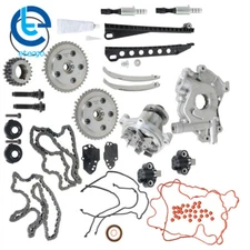 Timing Chain Kit Oil+Water Pump Phasers VVT Valves For 5.4L Ford Lincoln Triton