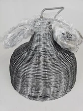 Park Harbor Bowfin 14" Wide Pendant Fixture, Rattan, Brushed Nickel, PHPL3451BN