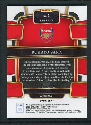 2023-24 BUKAYO SAKA 127/149 PANINI SELECT FIFA TERRACE WAVE RED | eBay