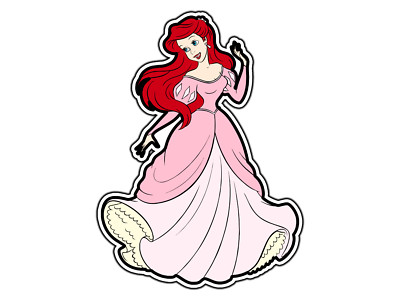 Princess Ariel The Little Mermaid Vinyl Decal Sticker - 4" Tall - Buy One Get One!