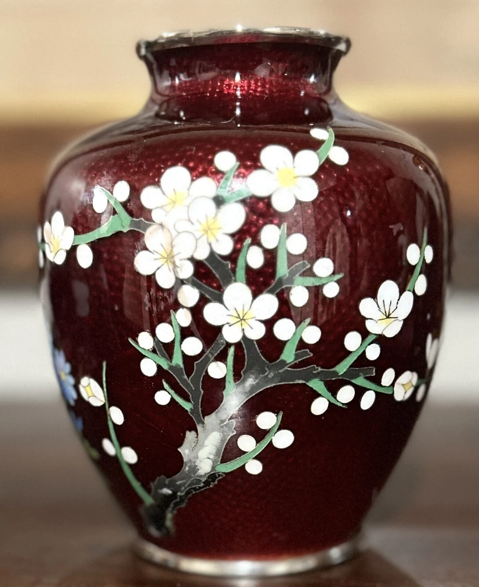 红色黄铜主日本古董花瓶| eBay