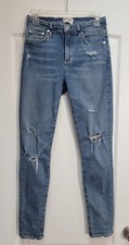 Agolde Jeans Women's Size 28 Sophie High Rise Distressed Ripped Skinny Blue