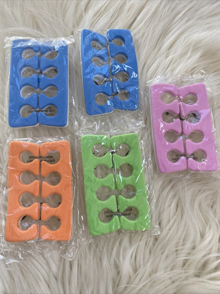 5 peças - SEPARADORES DE BIQUEIRA OPI ~ 2 PARES cada - Verde Laranja - Azul - Rosa - Novo!! - Imagem 2 de 2