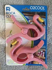 FLAMINGO Boca Clips Beach Towel Holders Set of 2 Large Bag Or Towel Clips NEW