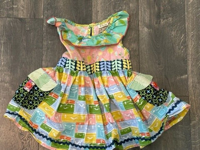 Matilda Jane Dress 4 Fruit Suitcases Ruffle Top Sleeveless T1517  