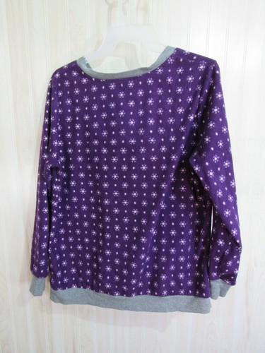 Unbranded 2 Piece Pajama Set Top Pants Size M 8 10 Purple White Gray Buttons - Picture 7 of 7