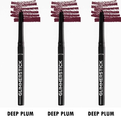 NEW Avon Glimmersticks Retractable Lip Liner  / DEEP PLUM / SET OF 3