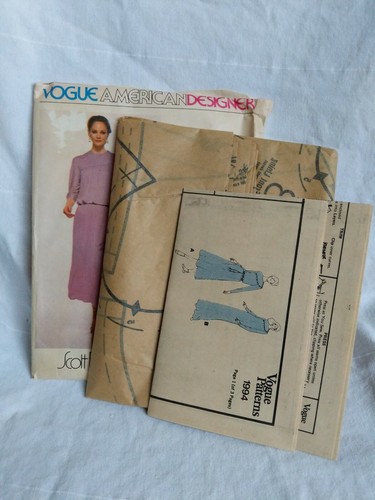 70's Vintage Vogue #1994 American Designer Scott Barrie Pullover Dress Size 10 - Picture 11 of 11