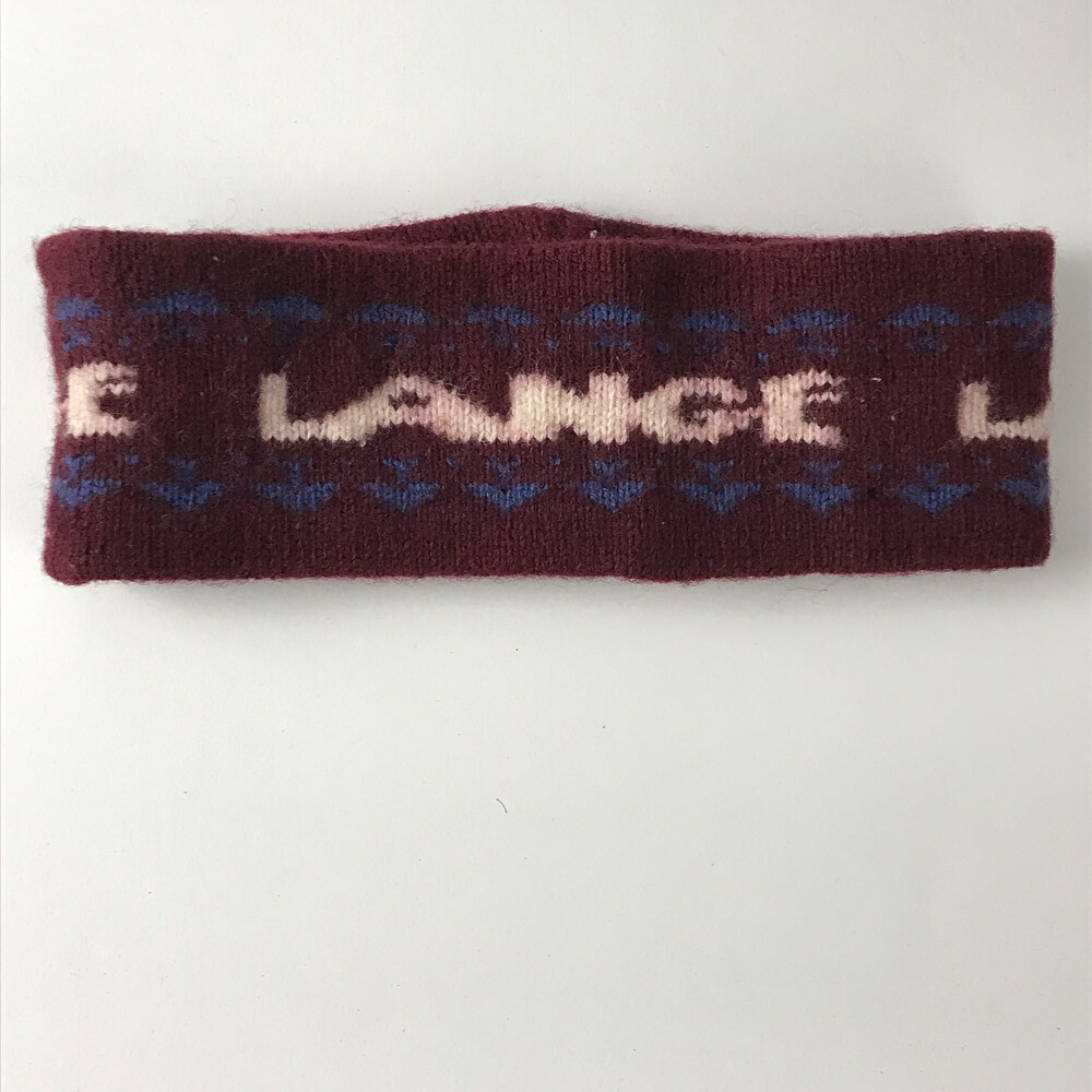 Vintage Lange Ski Headband Ear Warmer Dark Red Blue W… Gem