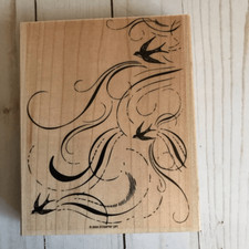 Stampin up wood mounted rubber stamp French flair card making New without tags